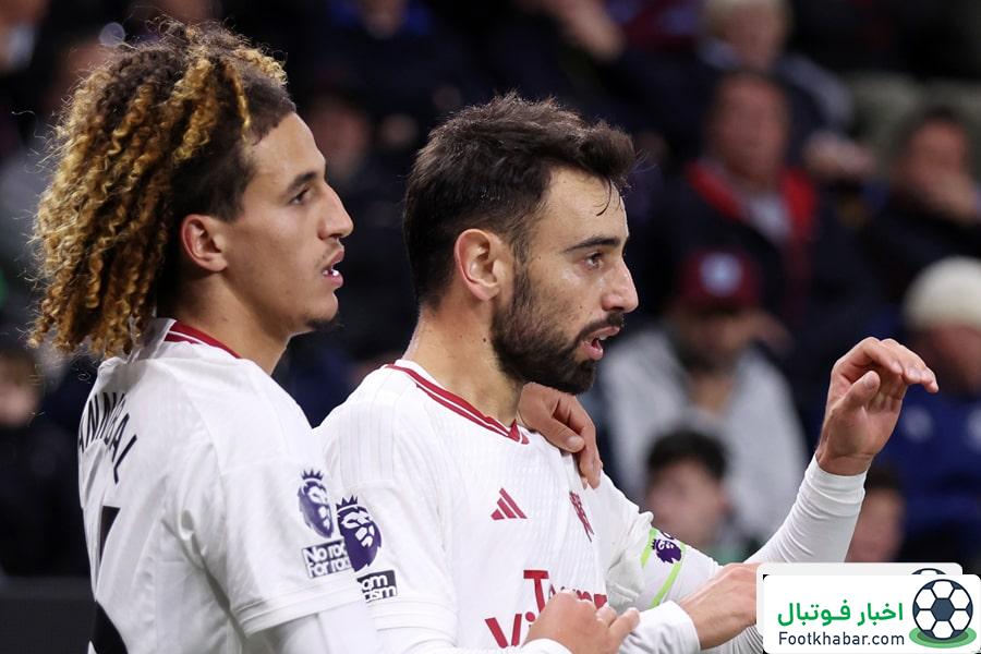 برد منچستر یوناید مقابل برنلی با تک گل زیبای برونو فرناندز