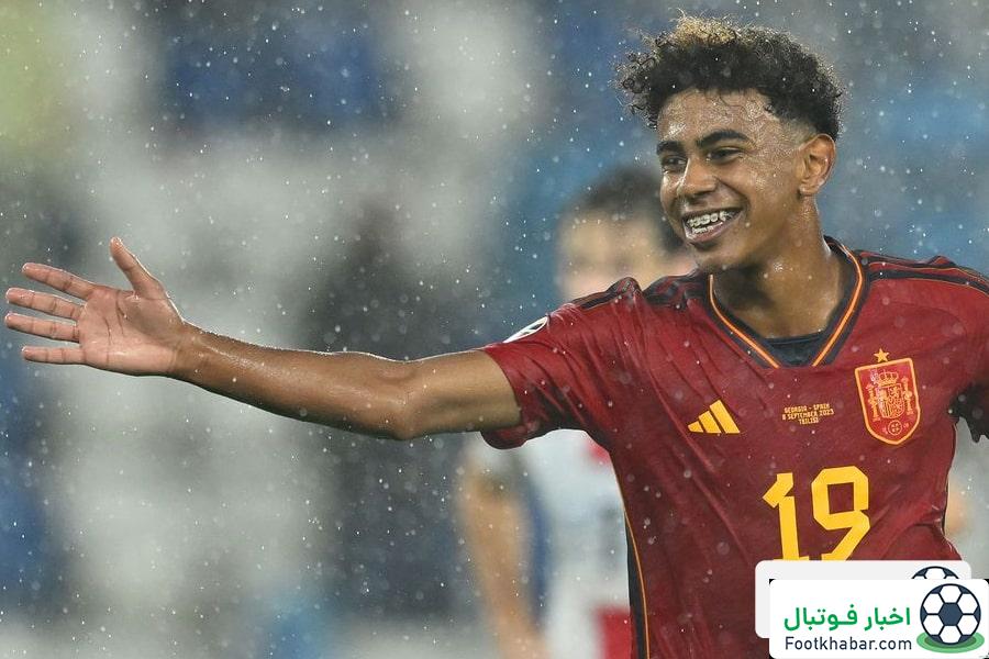 لامینه یامال جوانترین گل زن تاریخ تیم ملی اسپانیا