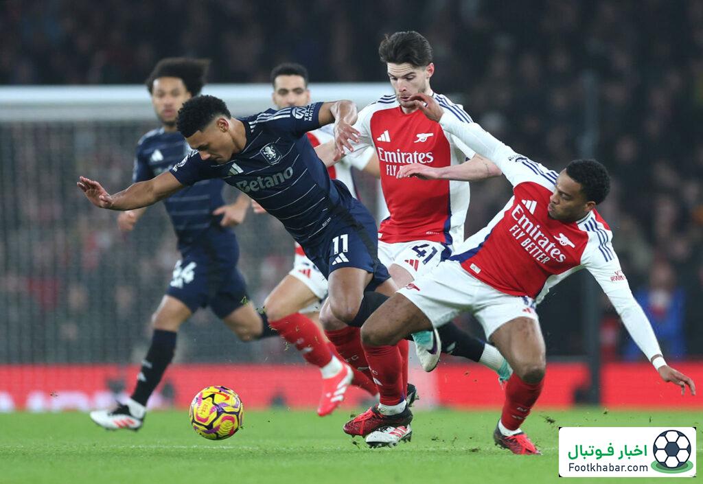 آرسنال ۲-۲ استون ویلا: توپچی‌ها رقیب لیورپول نیستند