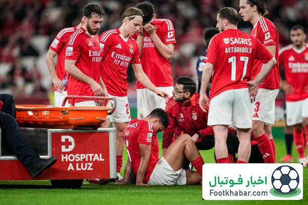 پارگی رباط صلیبی دو بازیکن بنفیکا در عرض ۳ دقیقه!