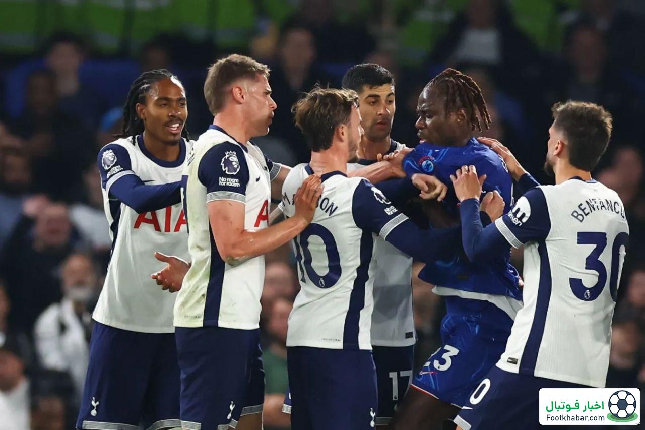 درگیری بزرگ چلسی-تاتنهام: همه دیوانه شدند! (عکس)