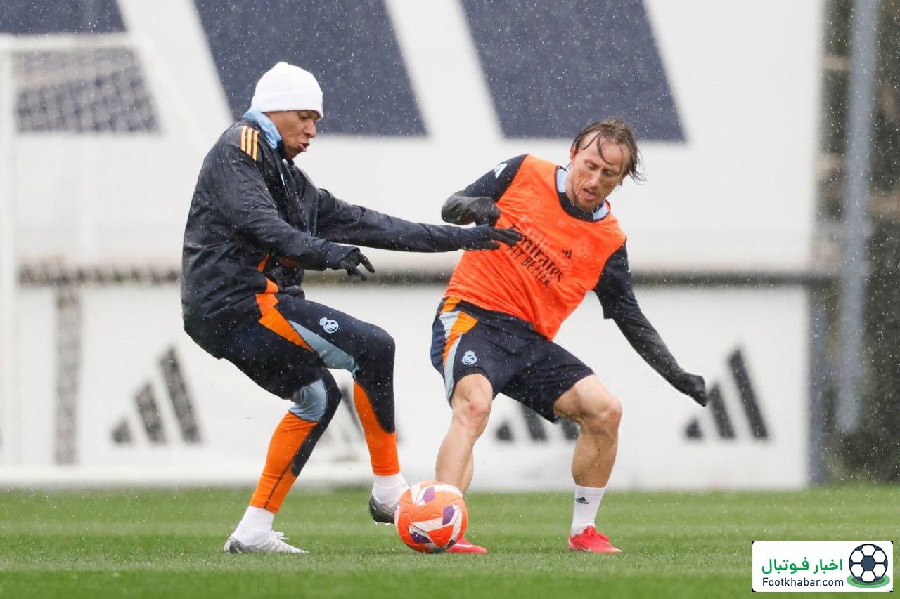 سورپرایز در تمرین رئال مادرید: لونین زیر باران برگشت!‏