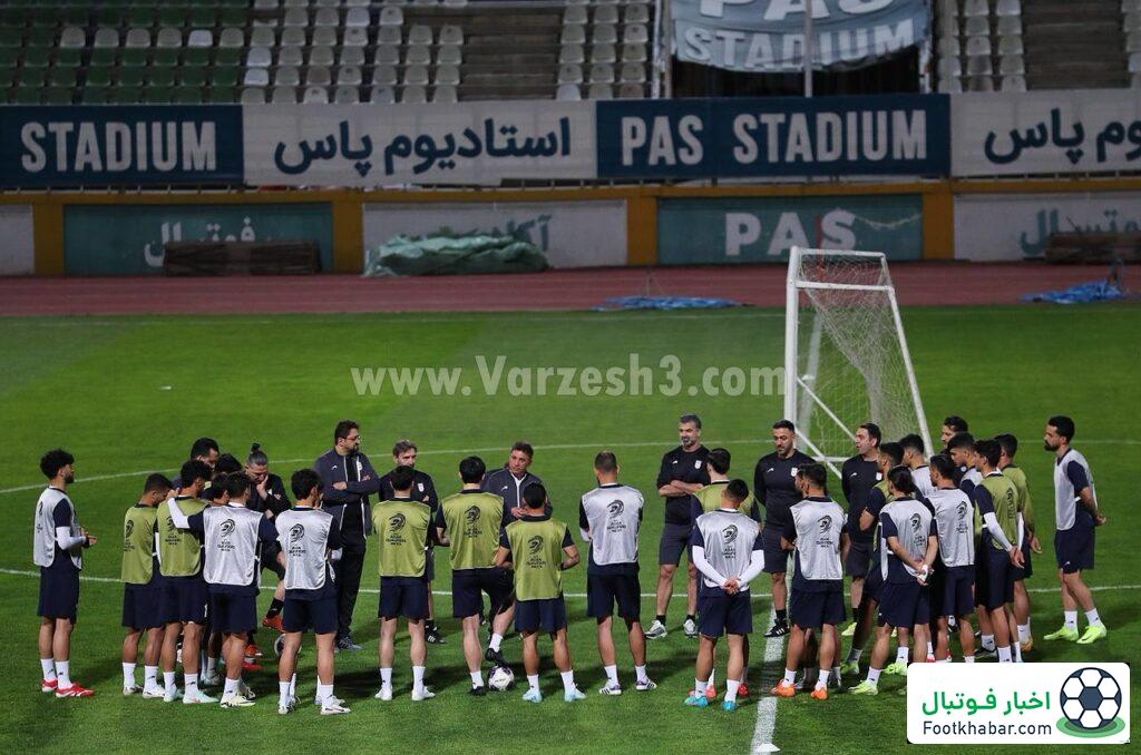 برگزاری تمرین تیم ملی در حضور رئیس فدراسیون