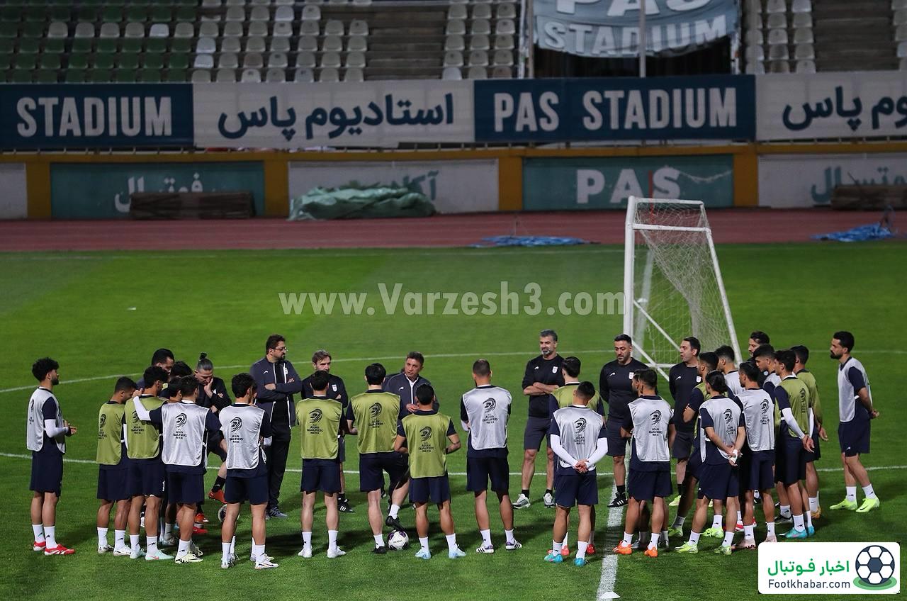 برگزاری تمرین تیم ملی در حضور رئیس فدراسیون