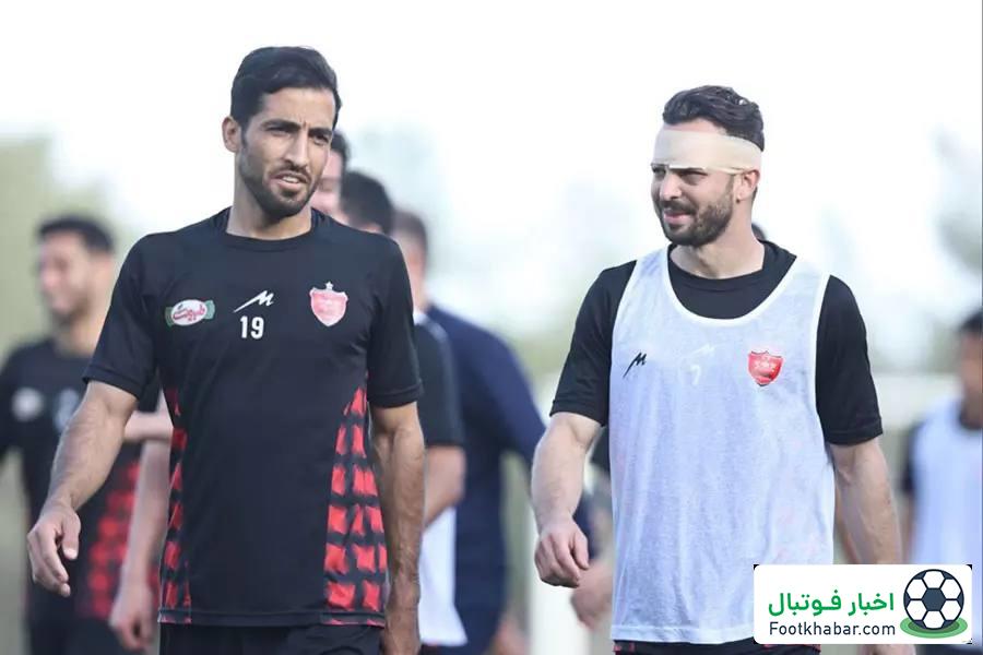 سروش با چشم قرمز و متورم در تمرین پرسپولیس!