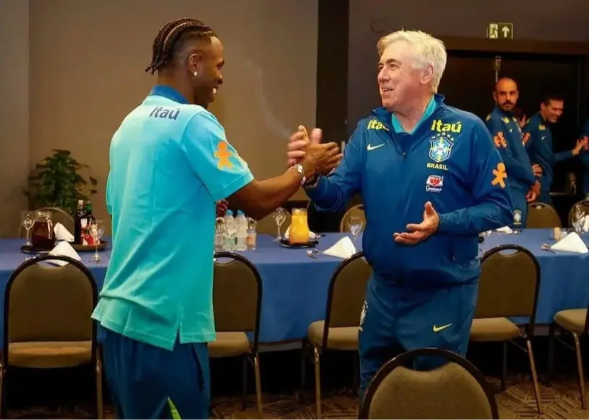 استقبال گرم آنچلوتی از ستاره‌های تیم ملی برزیل (عکس)