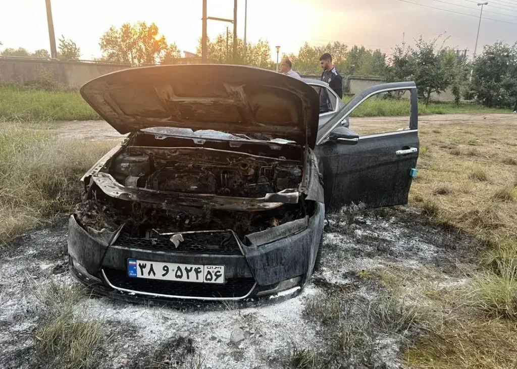 عطایی‌فر: دم بچه‌های تیم گرم / جزییات آتش‌سوزی خودروی دروازه‌بان داماش (عکس)