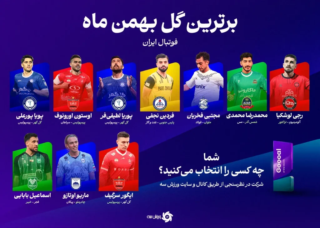 انتخاب سخت است: تماشا کنید و رای بدهید/ ماه سوپرگل‌ها: رقابت ۱۰ گل دیدنی برای توپا