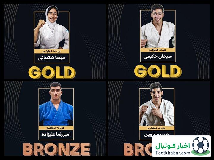 با کسب دو مدال طلا و دو برنز؛ / تیم جودو نوجوانان ایران در آسیا سوم شد