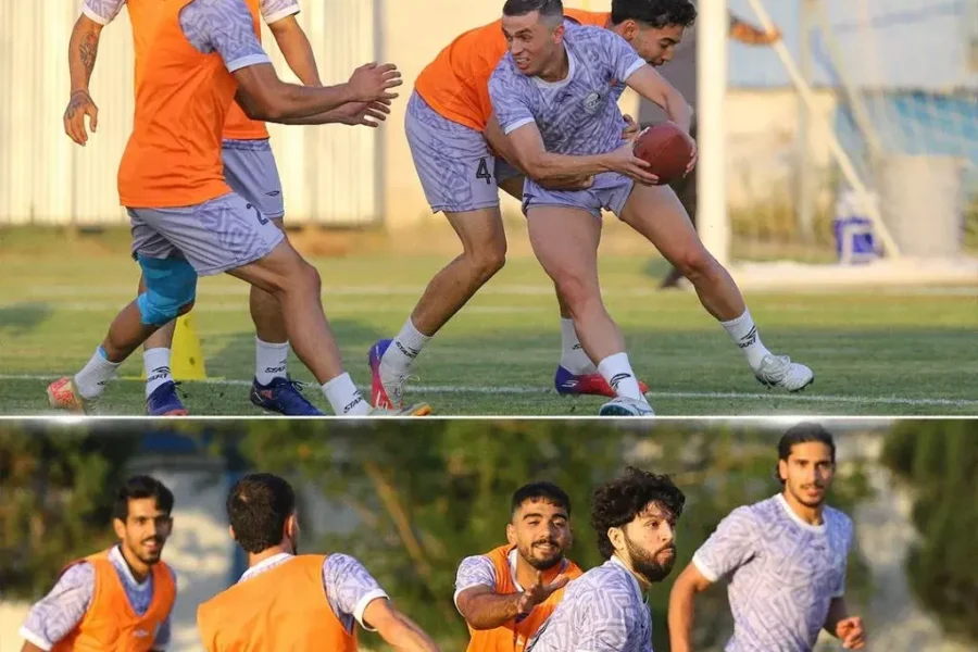راگبی‌بازان استقلال در تمرین فوتبال!